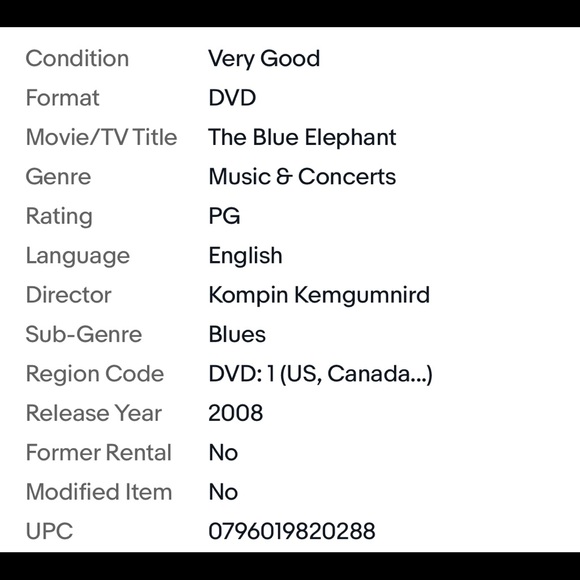 The Blue Elephant (DVD, 2011) brilliant disc; Nice case - Picture 2 of 2